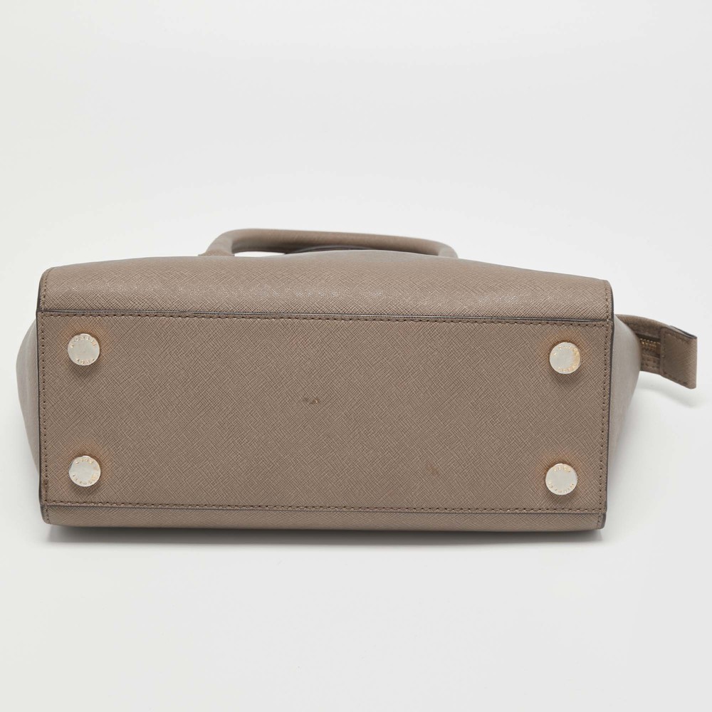 MICHAEL MICHAEL KORS Dark Beige Saffiano Leather Medium Selma Tote - Picture 6 of 8